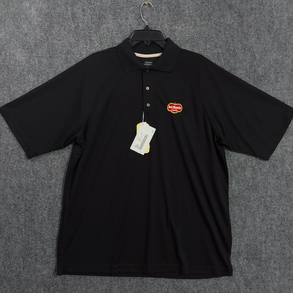 Del Monte Polo Shirt Mens‎ XL Black Extreme EPerformance Workwear Logo Promo